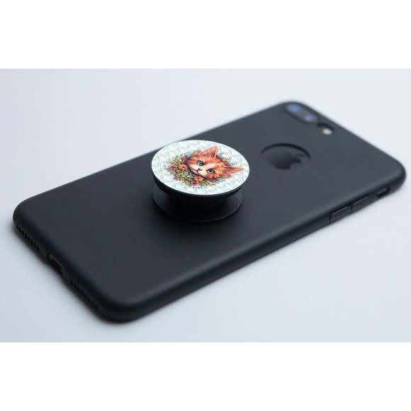 Pop Sockets for Phone Floral Kitty Cat Watercolor Grip & Stand Swappable Design - Picture 3 of 8